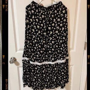 Floral Maxi Skirt with drawstrings